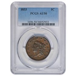 1833 Large Cent PCGS AU50