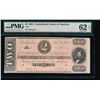 Image 1 : 1864 $2 Confederate RADAR Note PMG 62EPQ