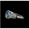 Image 3 : 14KT White Gold 9.91 ctw Topaz and Diamond Ring