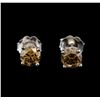 14KT White Gold 0.86 ctw Fancy Brown Diamond Stud Earrings