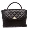 Chanel Black Caviar Kelly Jumbo Flap Satchel Bag