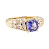 Image 1 : 2.15 ctw Blue Sapphire And Diamond Ring - 18KT Yellow Gold
