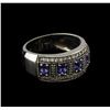 Image 1 : 0.68 ctw Tanzanite and Diamond Ring - 14KT White Gold