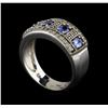 Image 4 : 0.68 ctw Tanzanite and Diamond Ring - 14KT White Gold