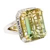 Image 1 : 22.01 ctw Bi-Colored Tourmaline And Diamond Ring - 18KT White And Yellow Gold