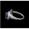 Image 3 : 14KT White Gold 2.45 ctw Tanzanite and Diamond Ring