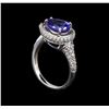 Image 4 : 14KT White Gold 2.45 ctw Tanzanite and Diamond Ring