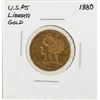 1880 $5 Liberty Head Half Eagle Gold Coin