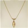 Image 2 : 14k Yellow Gold Marquise Carved Shell Cameo Fish Collier Choker Necklace