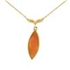 Image 5 : 14k Yellow Gold Marquise Carved Shell Cameo Fish Collier Choker Necklace