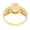 Image 7 : 14k Yellow Gold Prong Set Fiery Oval & Round Cabochon Opal Split Shank Band Ring