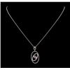 Image 1 : 0.25 ctw Morganite and Diamond Pendant With Chain - 14KT White Gold