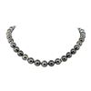 0.75 ctw Diamond and Tahitian Pearl Necklace - 14KT Yellow Gold