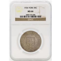 1936 York County, Maine Tercentenary Commemorative Half Dollar Coin NGC MS66