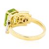 Image 3 : 3.49 ctw Peridot And Diamond Ring - 18KT Yellow Gold