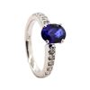 Image 4 : 1.41 ctw Sapphire and Diamond Ring - 14KT White Gold
