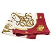 Hermes Burgundy Cream Les Clefs Cathy Latham Silk Scarf 90