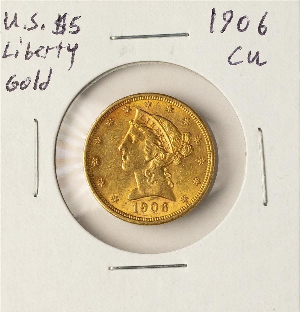 1906 5 Liberty Head Half Ealge Gold Coin