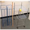 Image 1 : Metal Rolling Cart & 2 Blue Metal Organizers