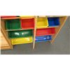 Image 3 : Wood Rack w/ 12 Multi-Colored Bins
