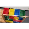 Image 4 : Wood Rack w/ 12 Multi-Colored Bins