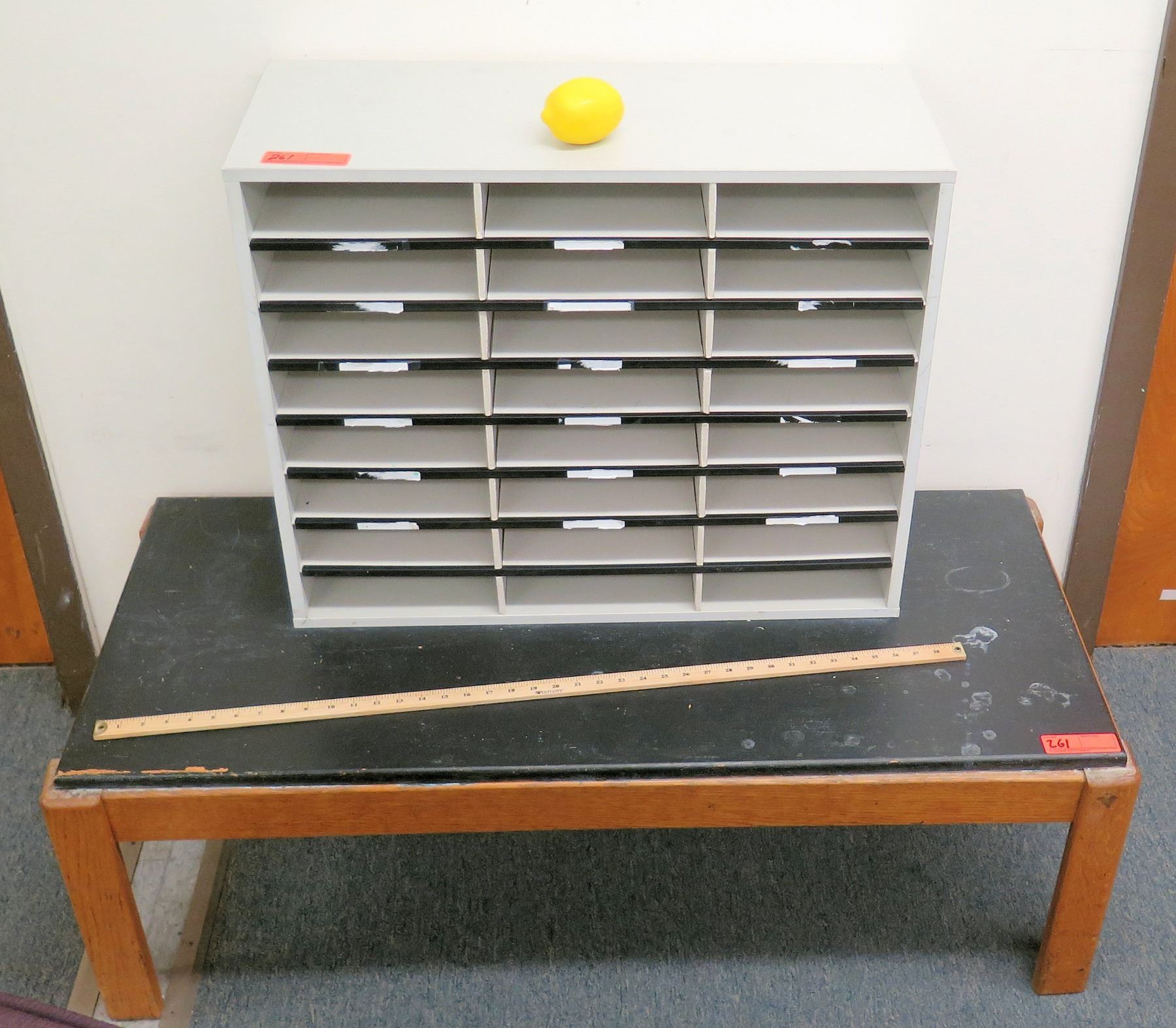 Table To Sort Paper Low Wooden Table & 24 Slot Paper Sorter