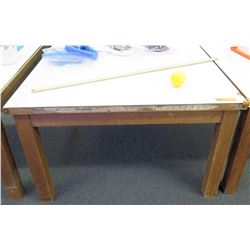 Wood Table w/ White Top 44.5"L x 38"W x 22.5"H