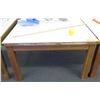 Image 1 : Wood Table w/ White Top 44.5"L x 38"W x 22.5"H
