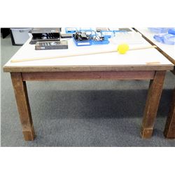 Wood Table w/ White Top 44.5"L x 38"W x 22.5"H