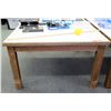 Image 1 : Wood Table w/ White Top 44.5"L x 38"W x 22.5"H
