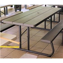 Brown Lifetime Plastic & Metal Picnic Table