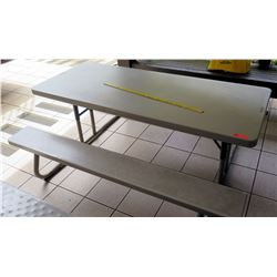 Brown Lifetime Plastic & Metal Picnic Table