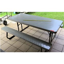 Brown Lifetime Plastic & Metal Picnic Table