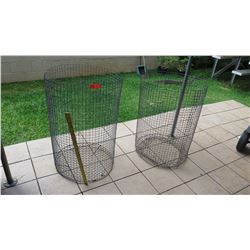 Qty 2 Full Size Wire Garbage Cans