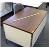 Image 1 : Wood & Metal Desk w/ Rolling Chair