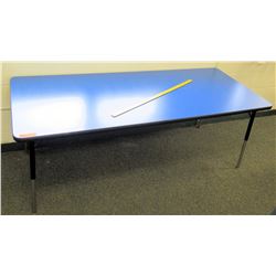 Adjustable Metal Table w/ Blue Top