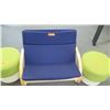 Image 2 : Wood Upholstered Children's Chair w/ Upholstered Stools