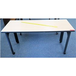 Wood & Metal Table on Wheels