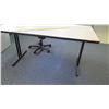 Image 2 : Wood & Metal Folding Table w/ Rolling Chair
