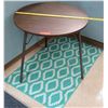 Image 1 : Round Wood & Metal Table w/ Area Rug