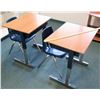 Image 1 : Qty 2 Wood & Metal Desks w/ 2 Chairs