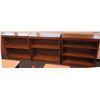 Image 1 : Qty 2 Wood 2 Tier Shelves & a 3 Tier Shelf