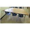Image 1 : Wood Corner Table w/ 3 Chairs