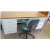 Image 2 : Wood & Metal Desk w/ Rolling Chair