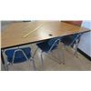 Image 1 : Wood & Metal Corner Table w/ 3 Chairs