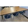 Image 2 : Wood & Metal Corner Table w/ 3 Chairs