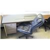Image 1 : Wood & Metal Desk w/ Rolling Chair