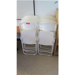 Qty 24 White Plastic Folding Chairs