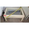 Image 1 : Wood w/ Glass Top Coffee Table
