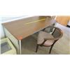 Image 1 : Wood & Metal Desk w/ Rattan Arm Chair